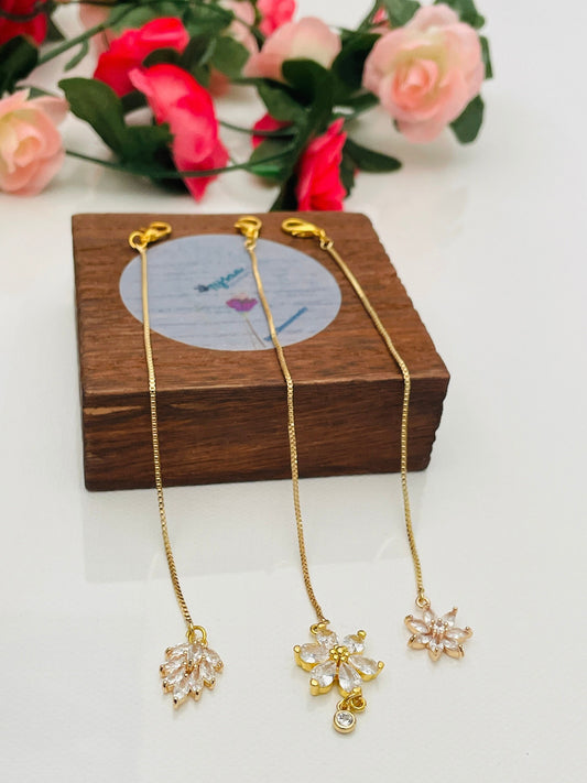 Gold Plated Cubic Zirconia Maang Tikka for Little Girls