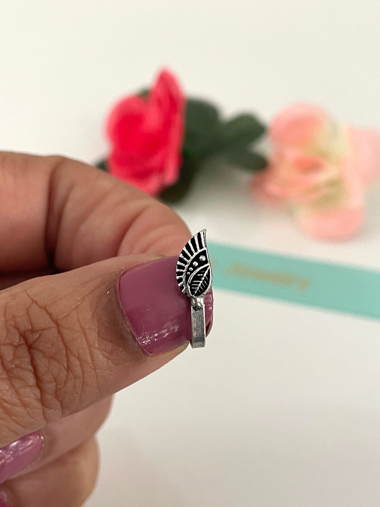 Oxidized Nose Pin: Marathi Nath, Pressed Nose Jewelry