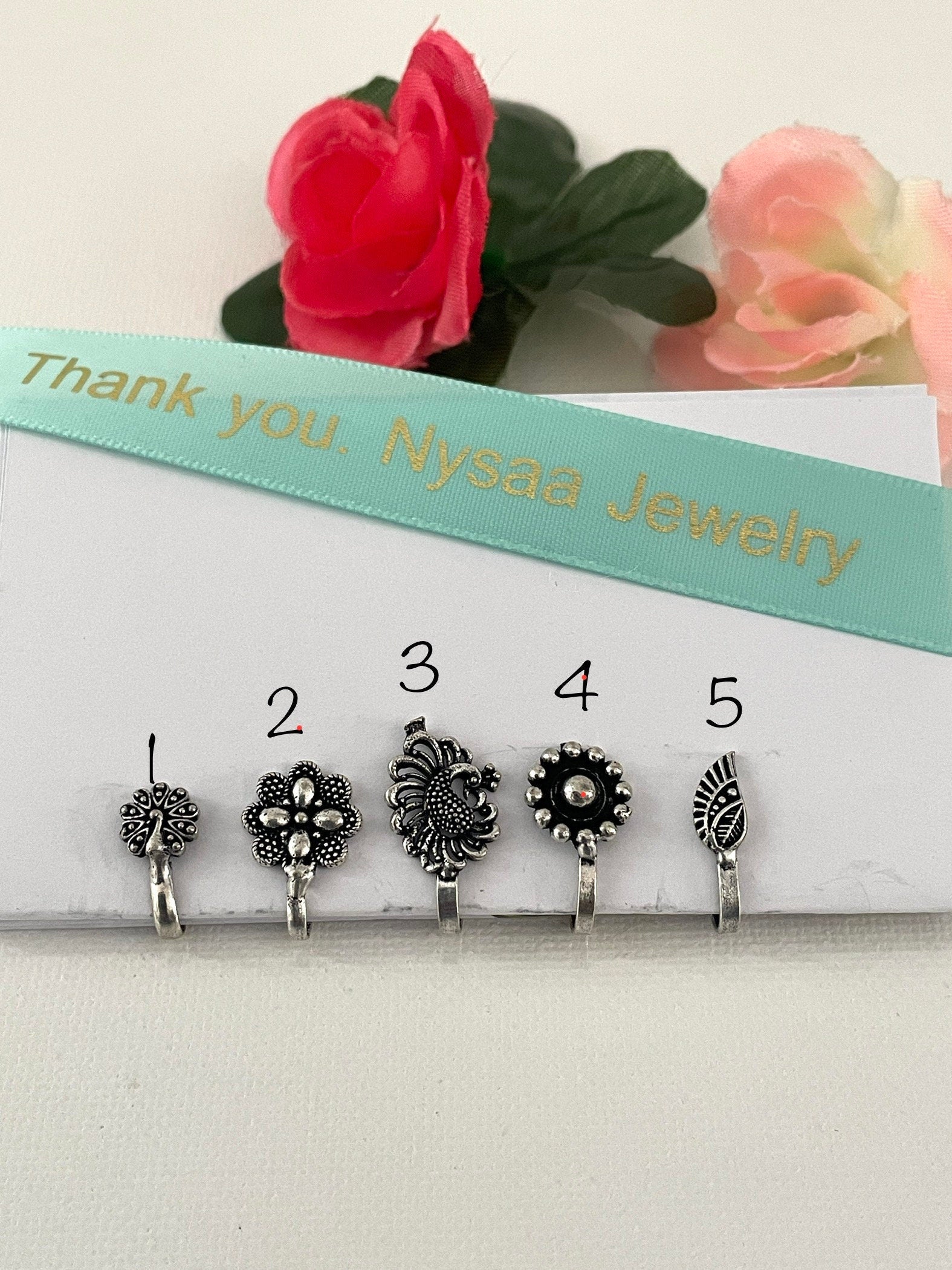 Oxidized Nose Pin: Marathi Nath, Pressed Nose Jewelry