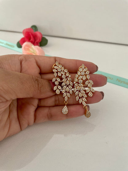 Stunning and Trendy AD CZ earrings / Gold plated AD Bollywood jhumke / American Diamond Earrings / Jhumka | Cubic zirconia earrings