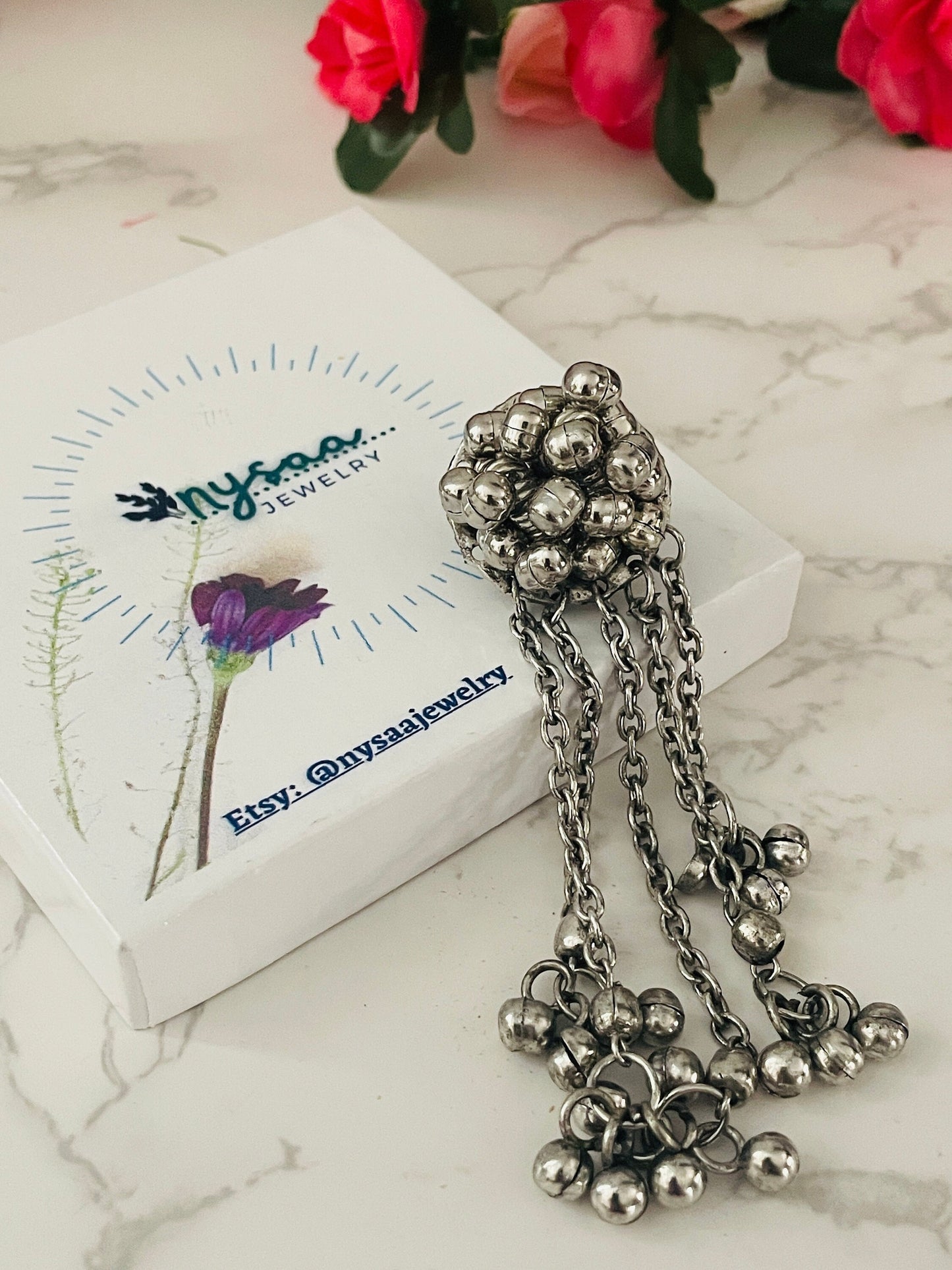 Oxidized Ghungroo Hair Pin: Bollywood Juda Accessory