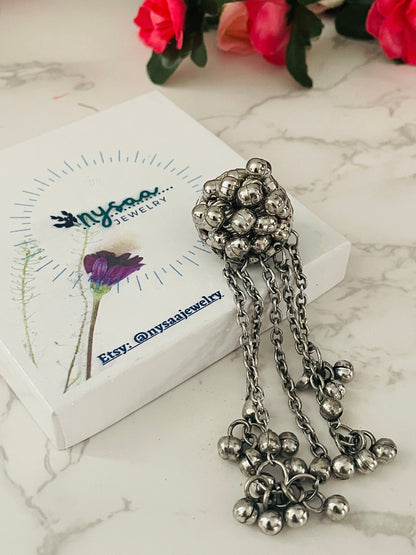 Oxidized Ghungroo Hair Pin: Bollywood Juda Accessory