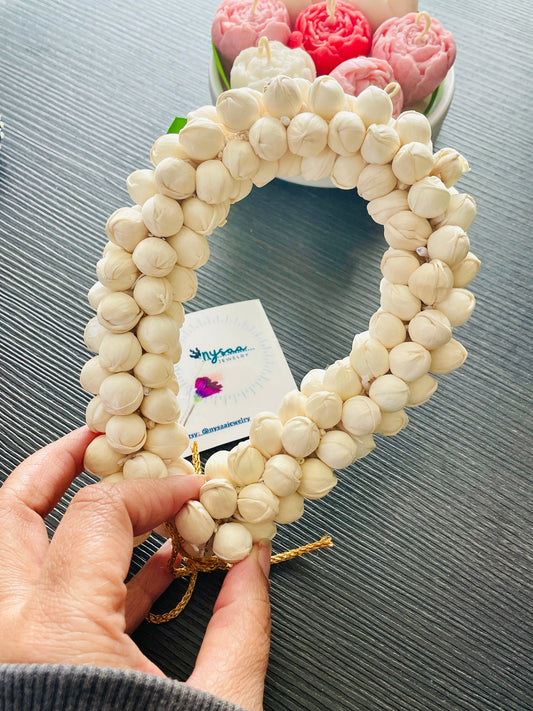 Reusable Jasmine Gajra: Artificial Mogara Flower Hair Accessory