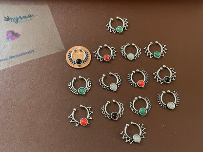 Traditional Septum ring | Oxidised fuli | Oxidised nose pins | nose press pins | nath | nathini | Maharashtrian Jewelry | Marathi jewelry