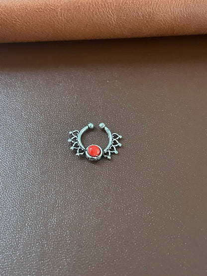 Traditional Septum ring | Oxidised fuli | Oxidised nose pins | nose press pins | nath | nathini | Maharashtrian Jewelry | Marathi jewelry