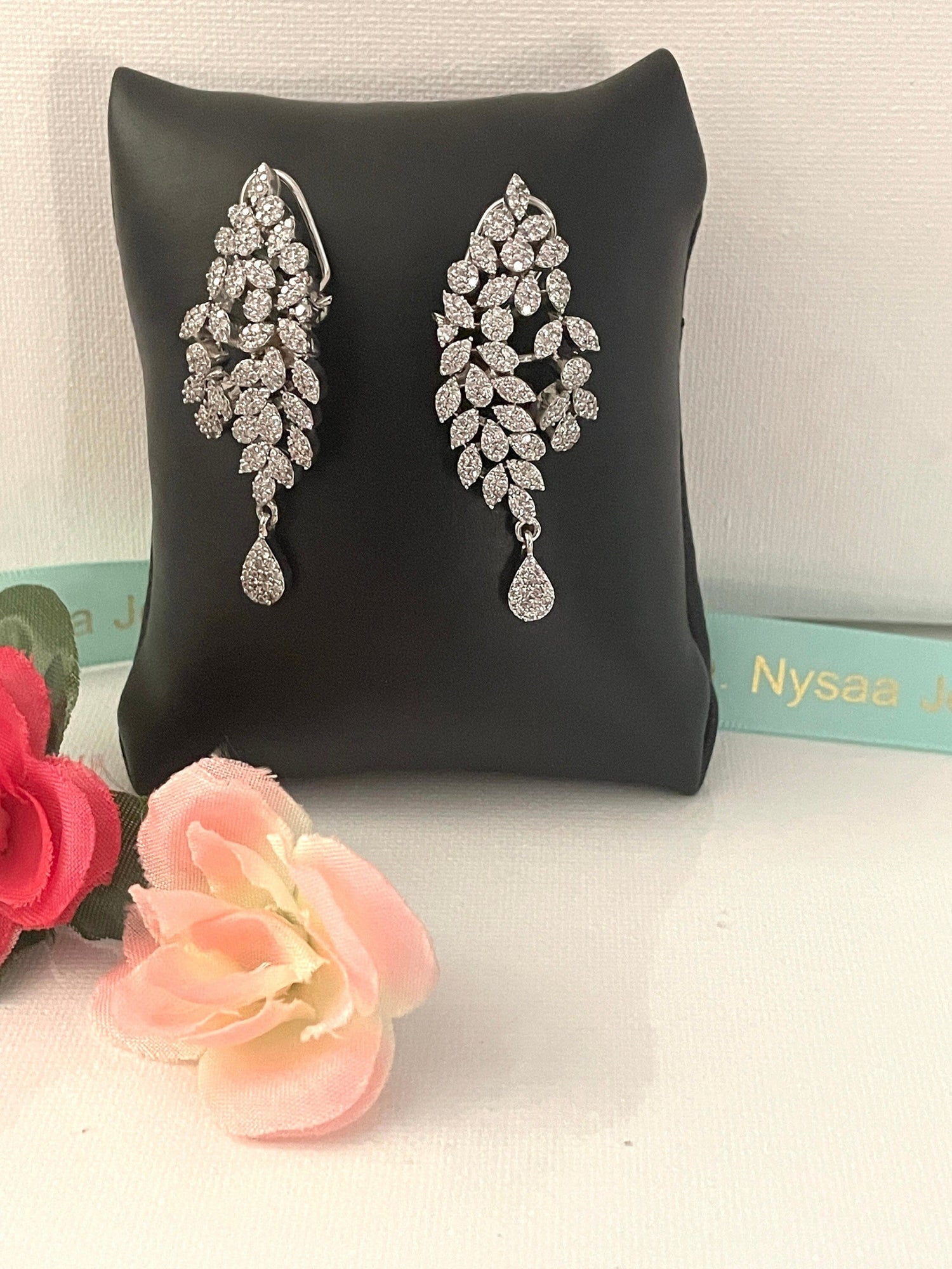 Stunning and Trendy AD CZ earrings / Gold plated AD Bollywood jhumke / American Diamond Earrings / Jhumka | Cubic zirconia earrings