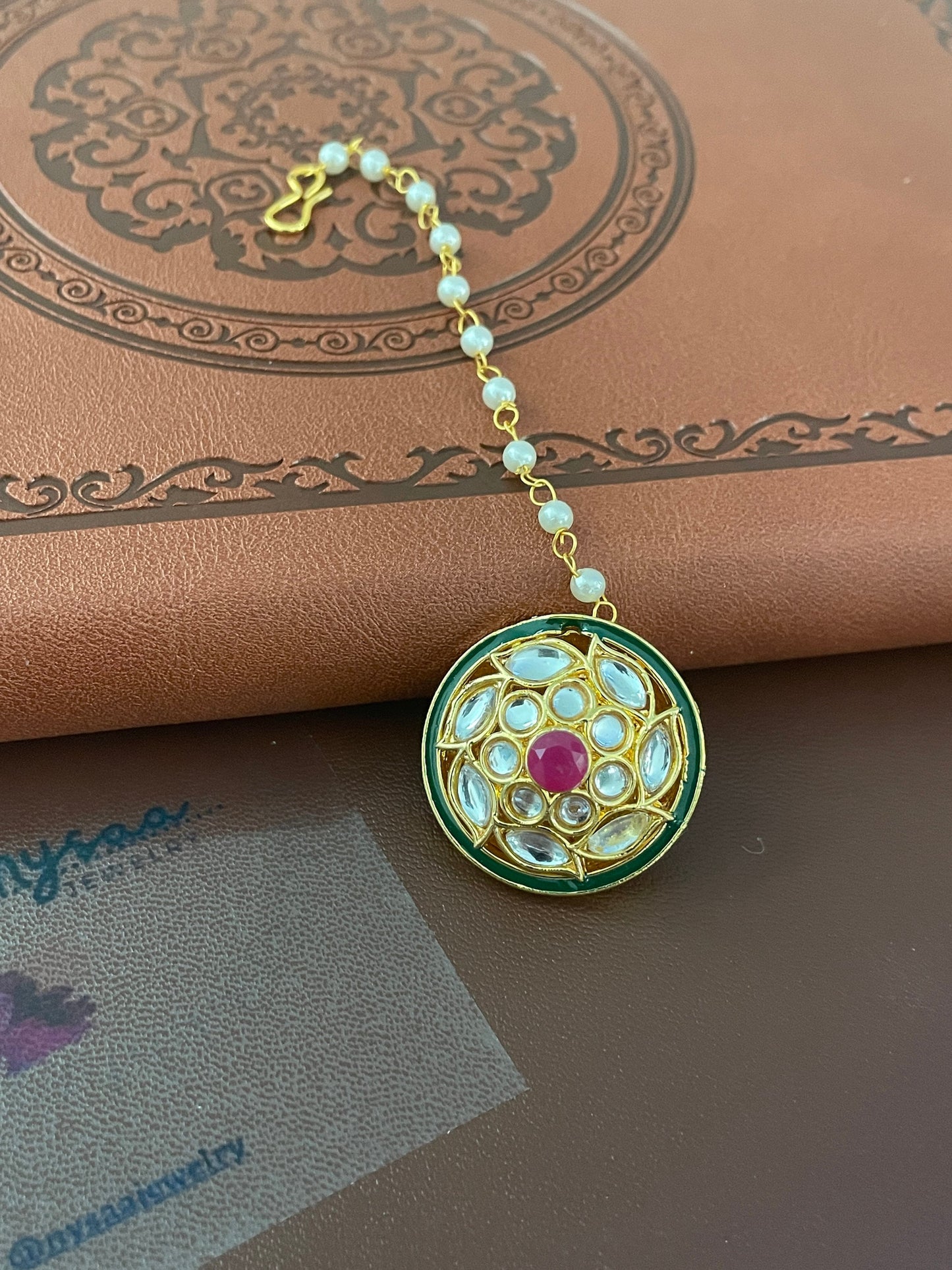 Rajasthani Borla | Head bore | Gold plated kundan borla | hair accessories | oxidized rajputi jewelry