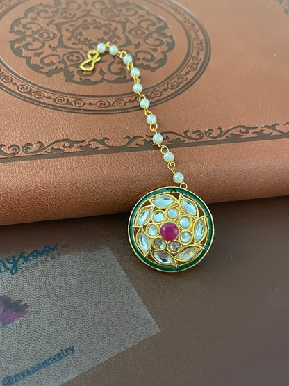 Rajasthani Borla | Head bore | Gold plated kundan borla | hair accessories | oxidized rajputi jewelry