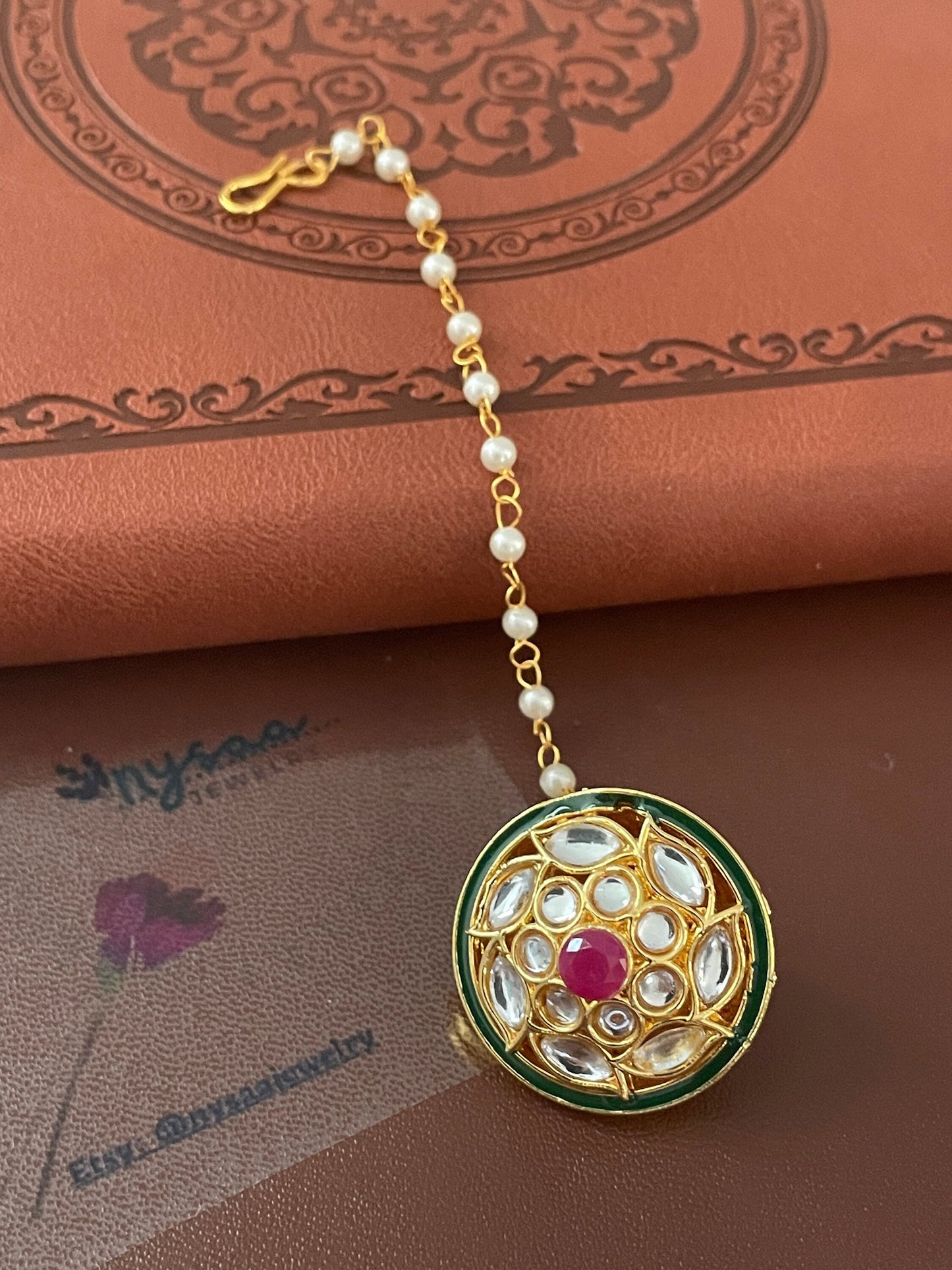 Rajasthani Borla | Head bore | Gold plated kundan borla | hair accessories | oxidized rajputi jewelry