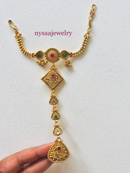 Indian Haath panja | Ring bracelet | Hath panja Pair | hathphool | Adjustable Ring | Gold Plated Jewelry