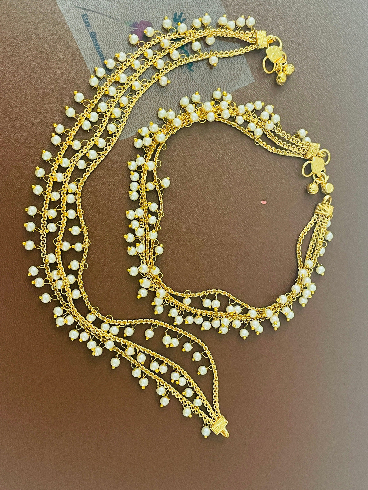 Pearl Gold Plated Anklet Payal: Traditional Bridal Jewelry