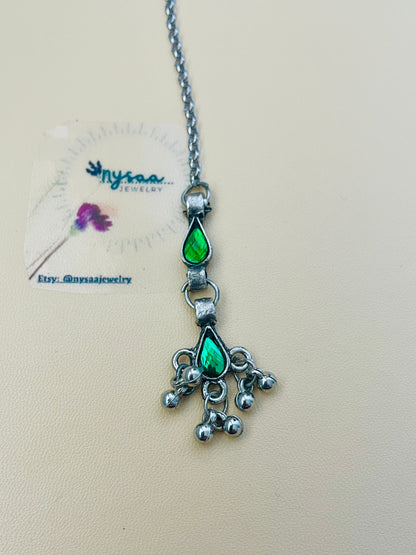 Oxidized Maang Tikka: Multicolor Indian Head Jewelry