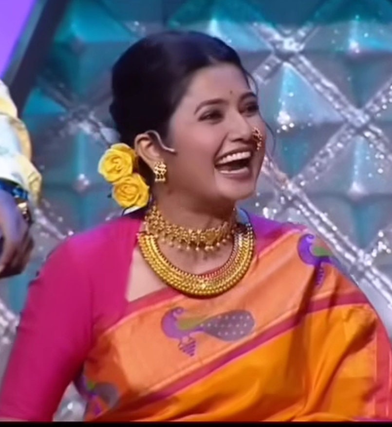 Mahalaxmi Vajratik Thushi Necklace: Micro Gold Plated Maharashtrian Bridal Jewelry