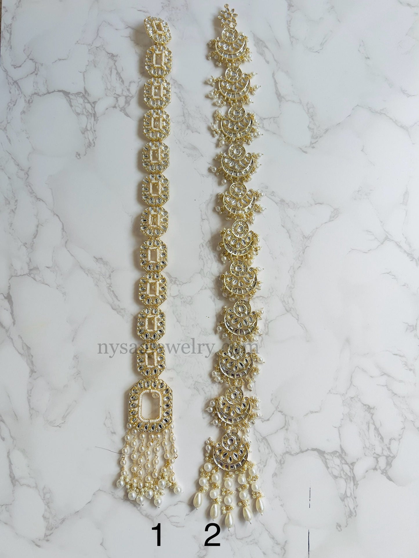 Kundan Stone Paranda: Gold-Plated Indian Braid Hair Accessory