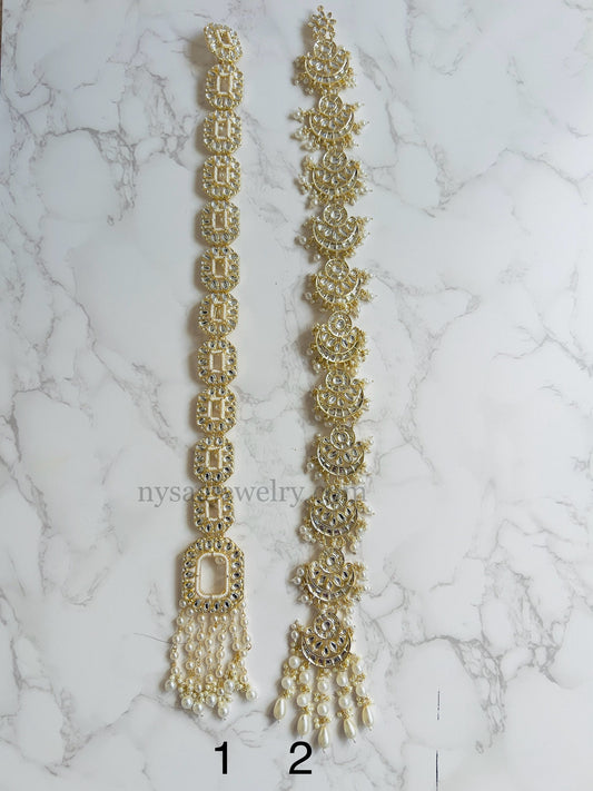 Kundan Stone Paranda: Gold-Plated Indian Braid Hair Accessory