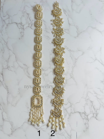 Kundan Stone Paranda: Gold-Plated Indian Braid Hair Accessory