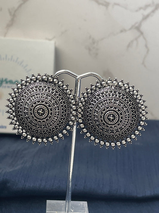 Oxidized Indian Stud Earrings: Lightweight Trendy Jewelry