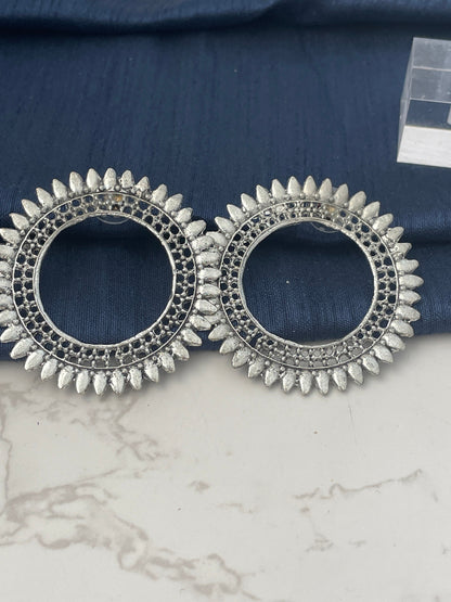 Oxidized Indian Stud Earrings: Lightweight Trendy Jewelry