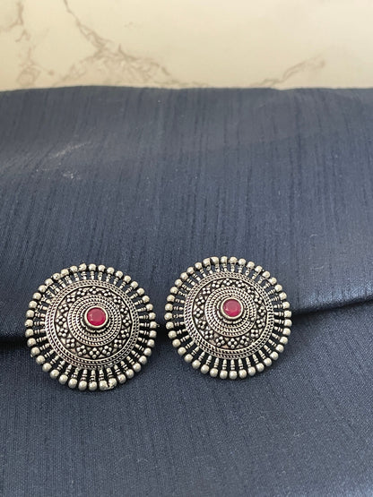 Oxidized Indian Stud Earrings: Lightweight Trendy Jewelry