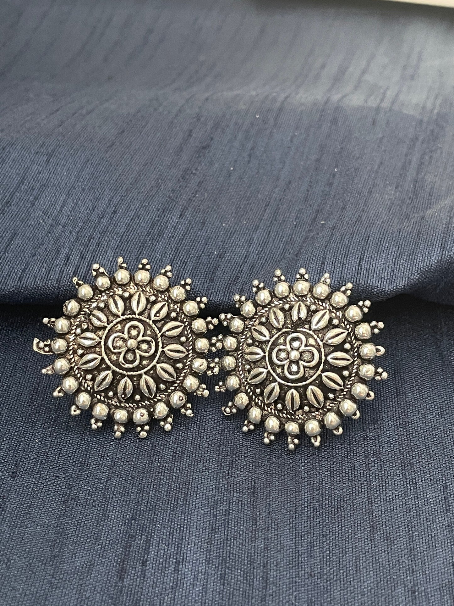 Oxidized Indian Stud Earrings: Lightweight Trendy Jewelry