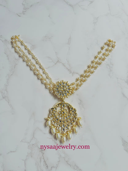 Kundan Stone Paranda: Gold-Plated Indian Braid Hair Accessory