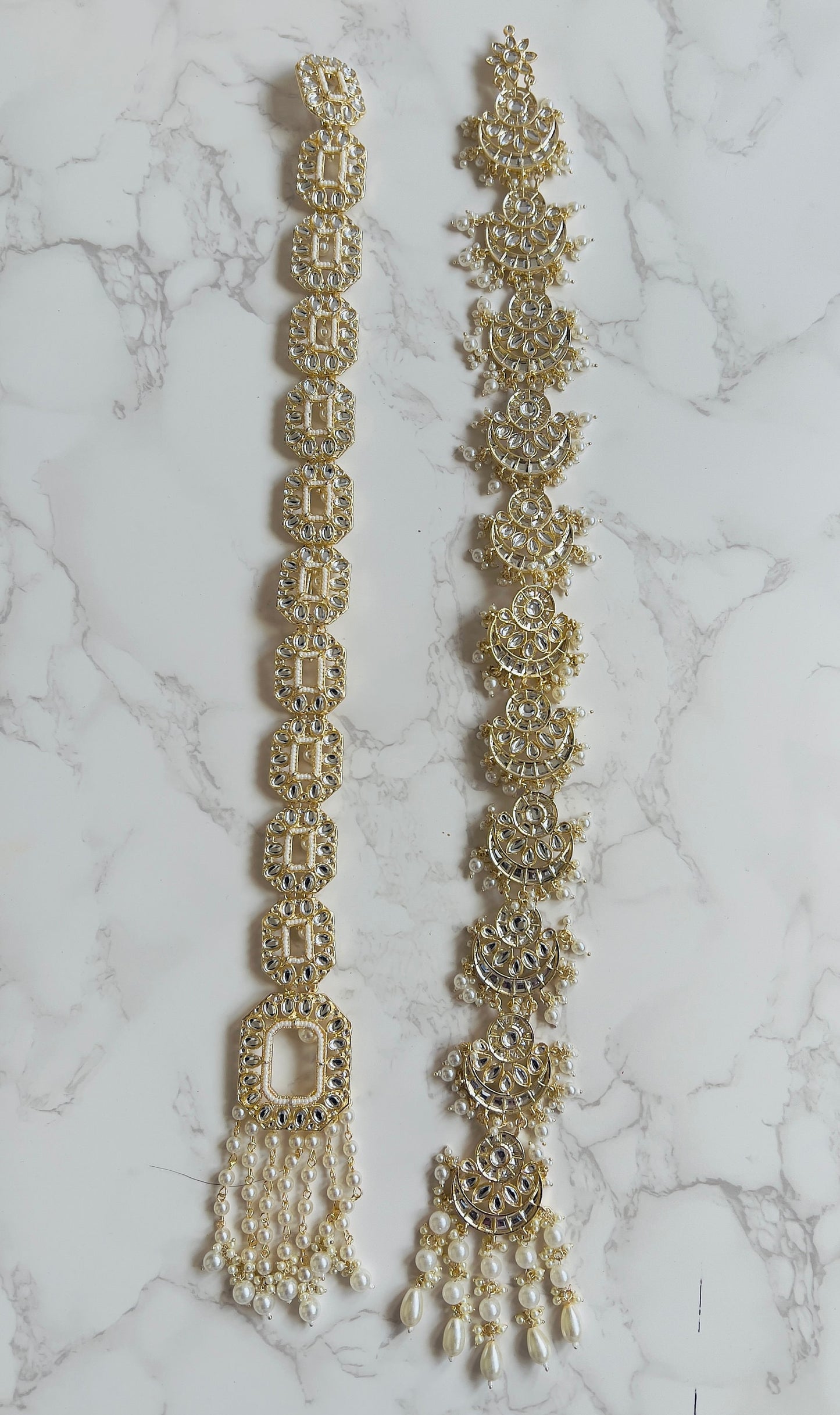 Kundan Stone Paranda: Gold-Plated Indian Braid Hair Accessory