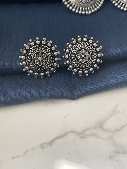 Oxidized Indian Stud Earrings: Lightweight Trendy Jewelry