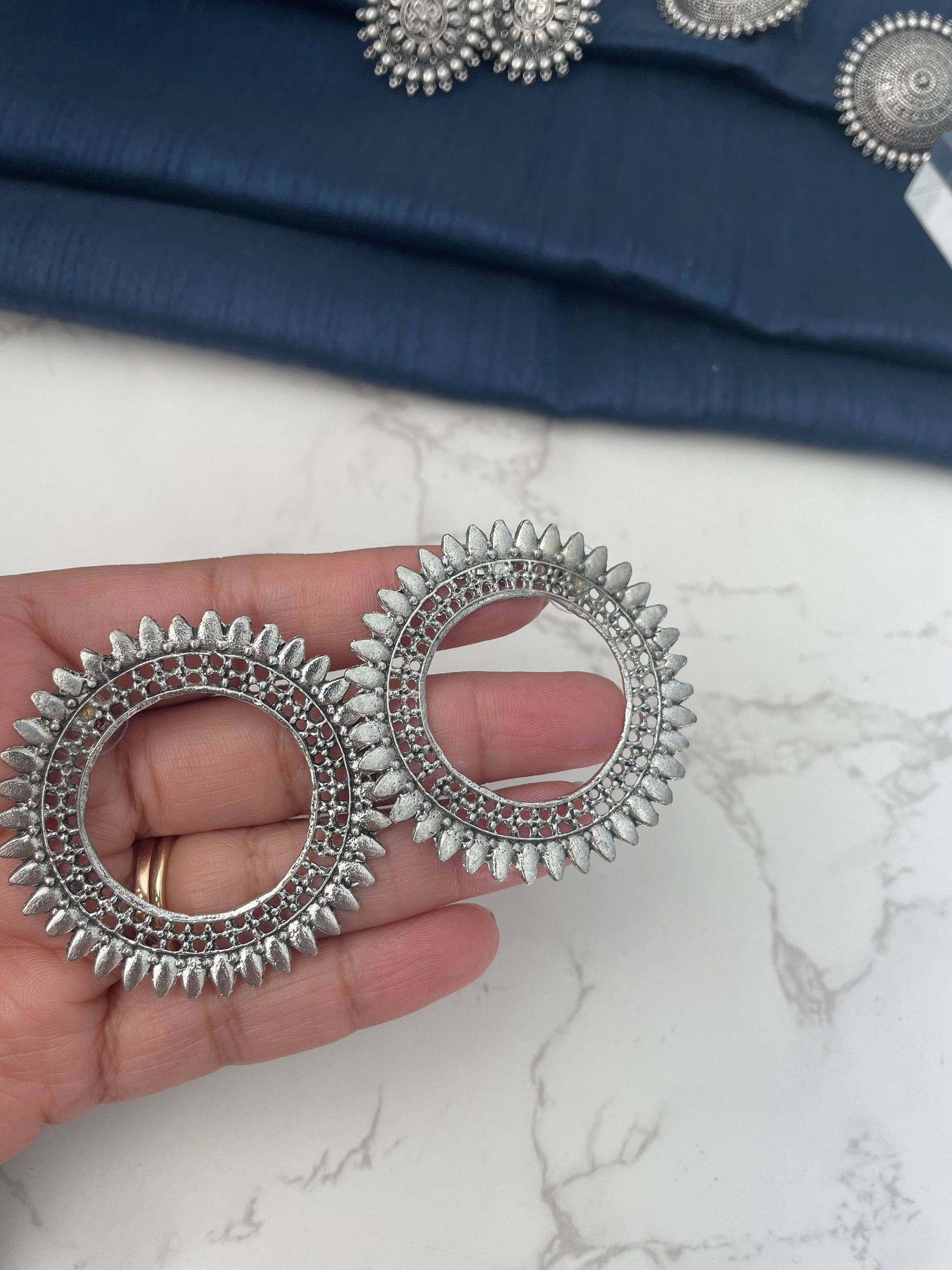 Oxidized Indian Stud Earrings: Lightweight Trendy Jewelry