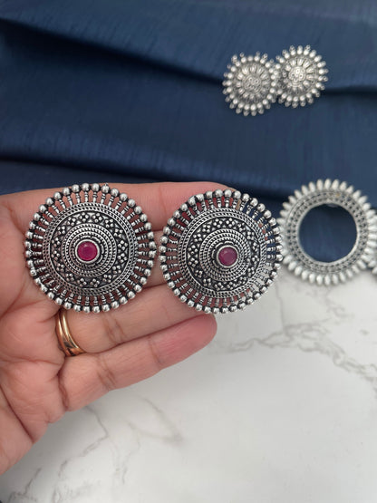 Oxidized Indian Stud Earrings: Lightweight Trendy Jewelry