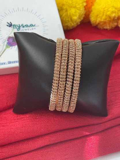 Gold plated stone bangles in Bronze color
