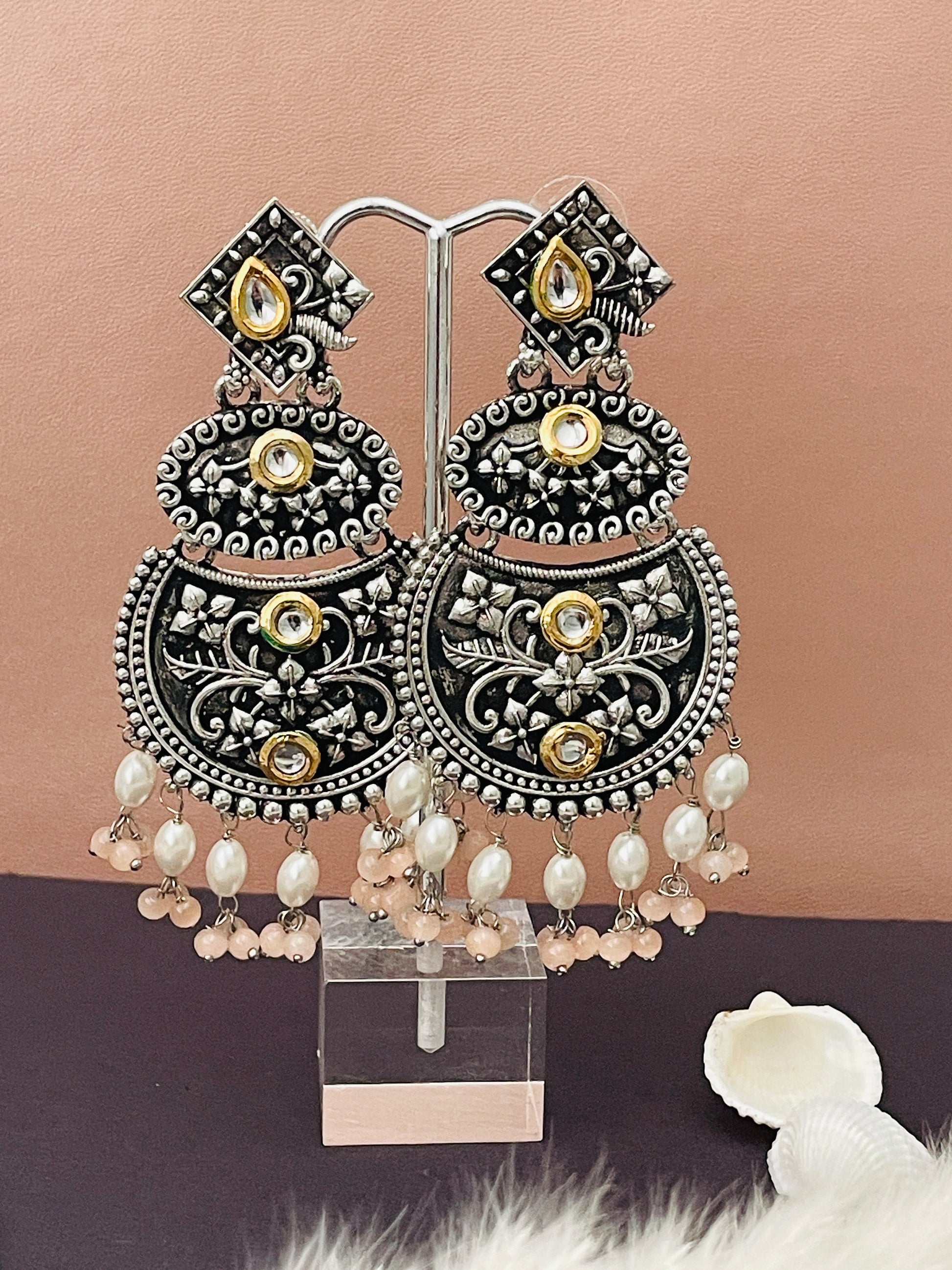 Oxidized Doli Earrings: Lightweight Indian Jewelry