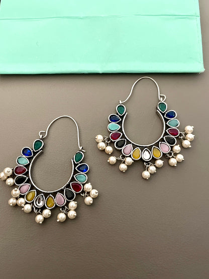 Multicolored Oxidised earrings