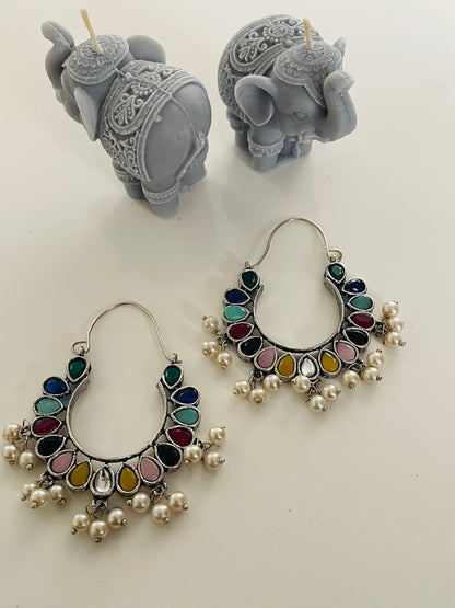 Multicolored Oxidised earrings