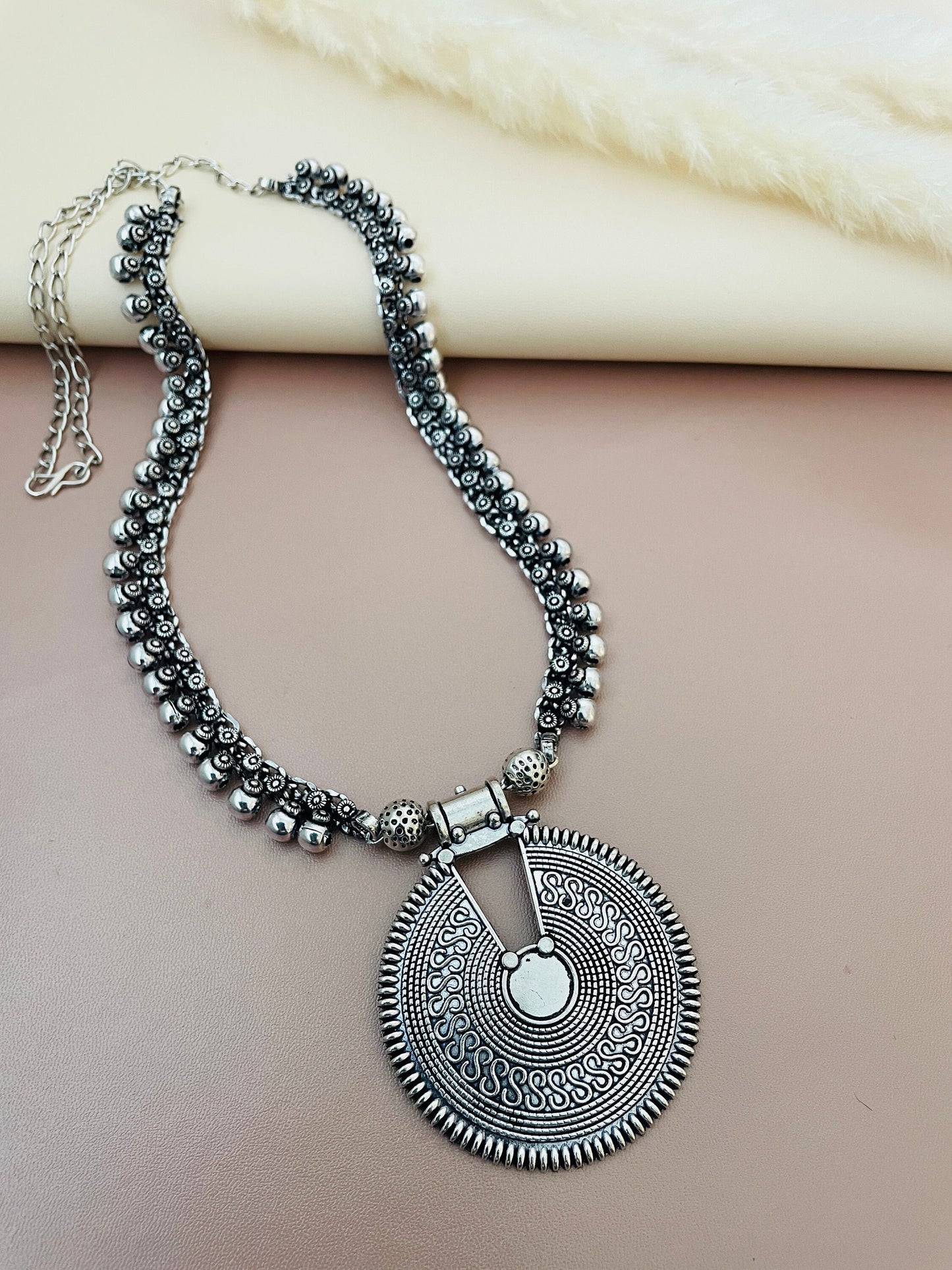 Long high quality Oxidised necklace