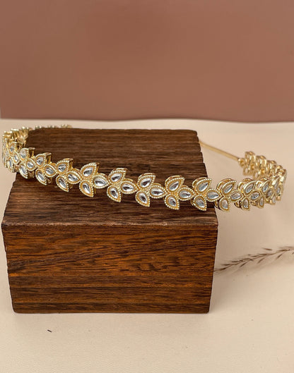 Kundan Bridal Hairband: Gold Plated Indian Jewelry