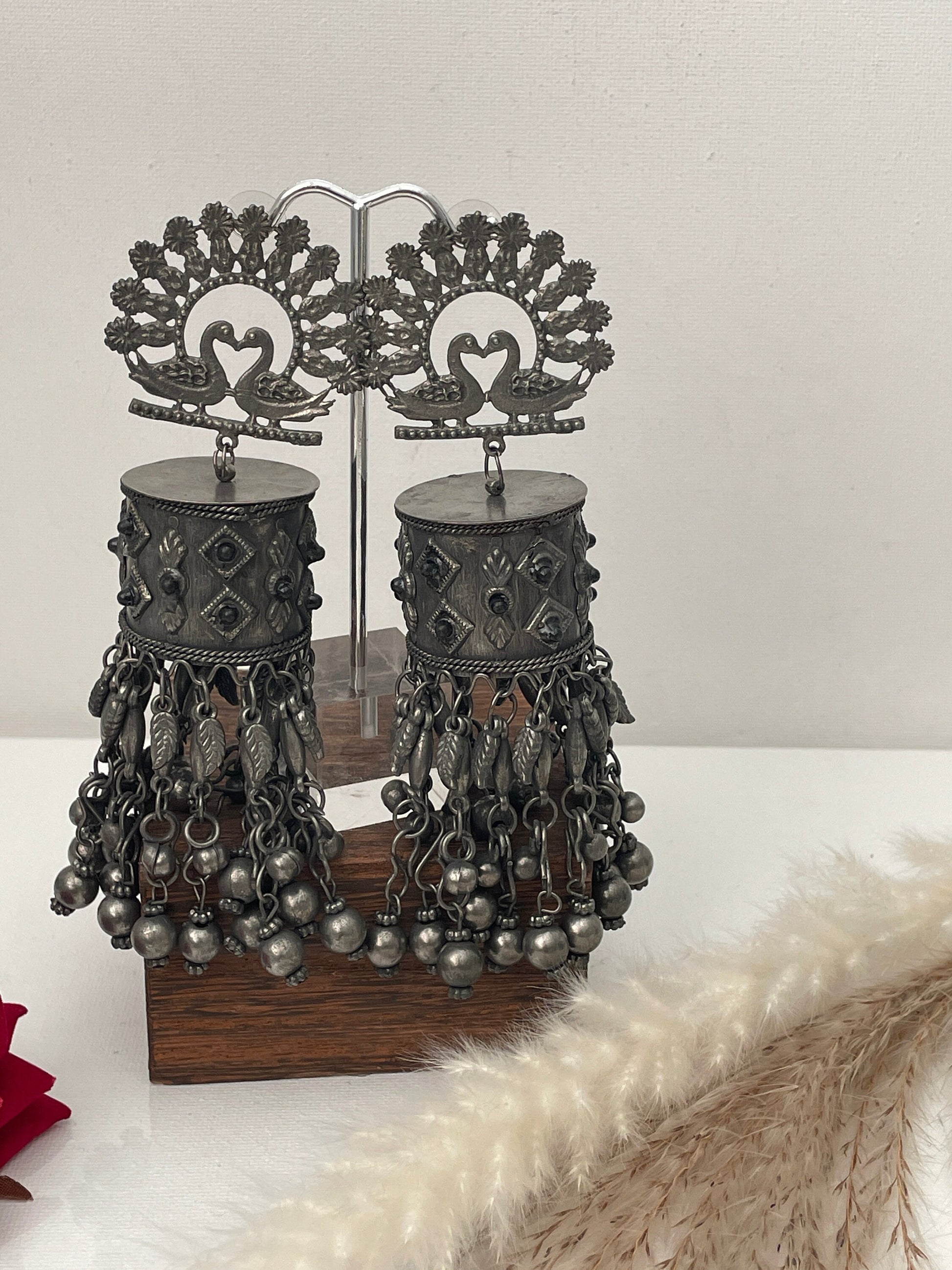 Oxidized Jhumka Earrings: Black Oversized Statement Jewelry