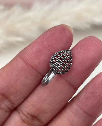 Oxidized Nose Pin: Marathi Nath Press Pin, No Piercing Needed