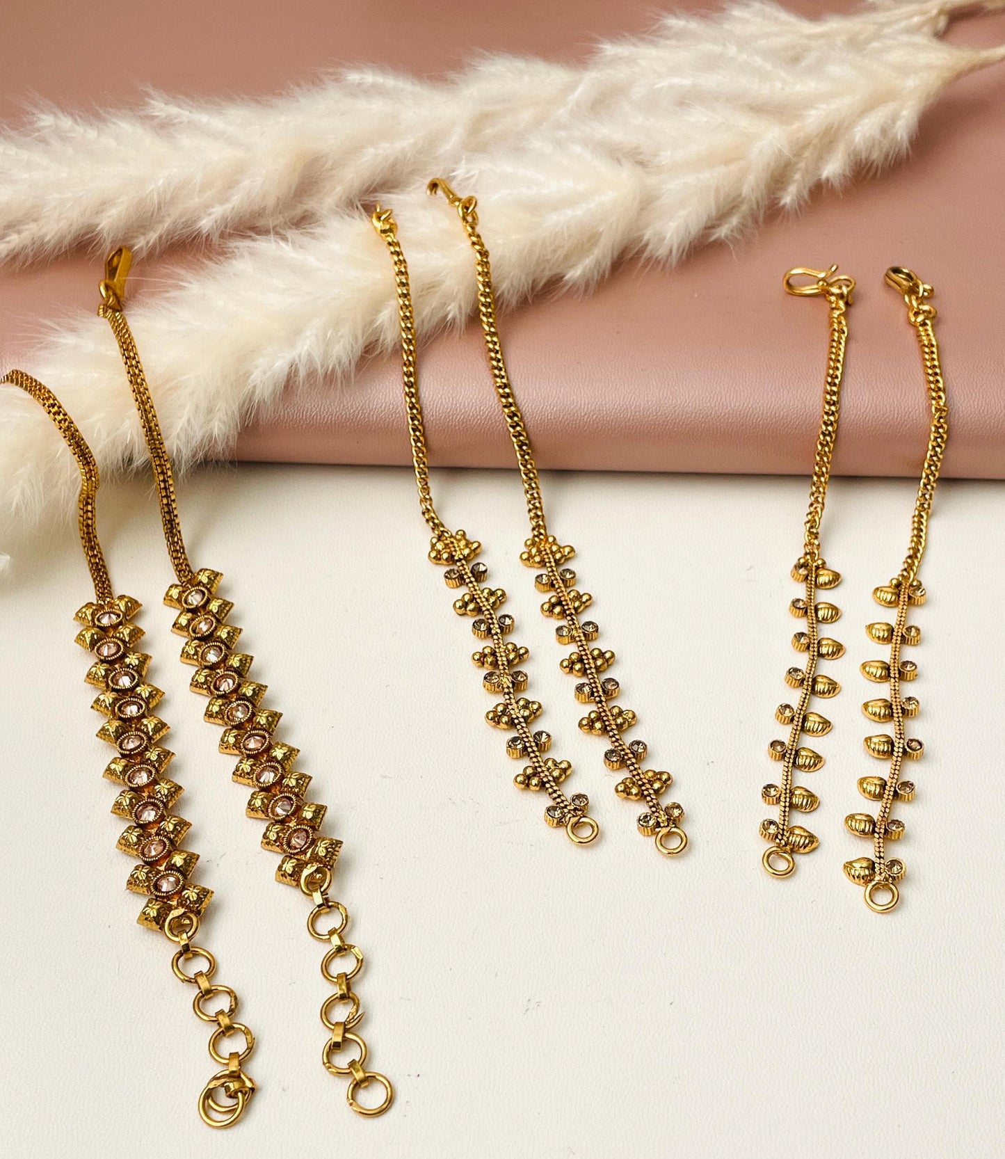 Gold plated Indian ear chain