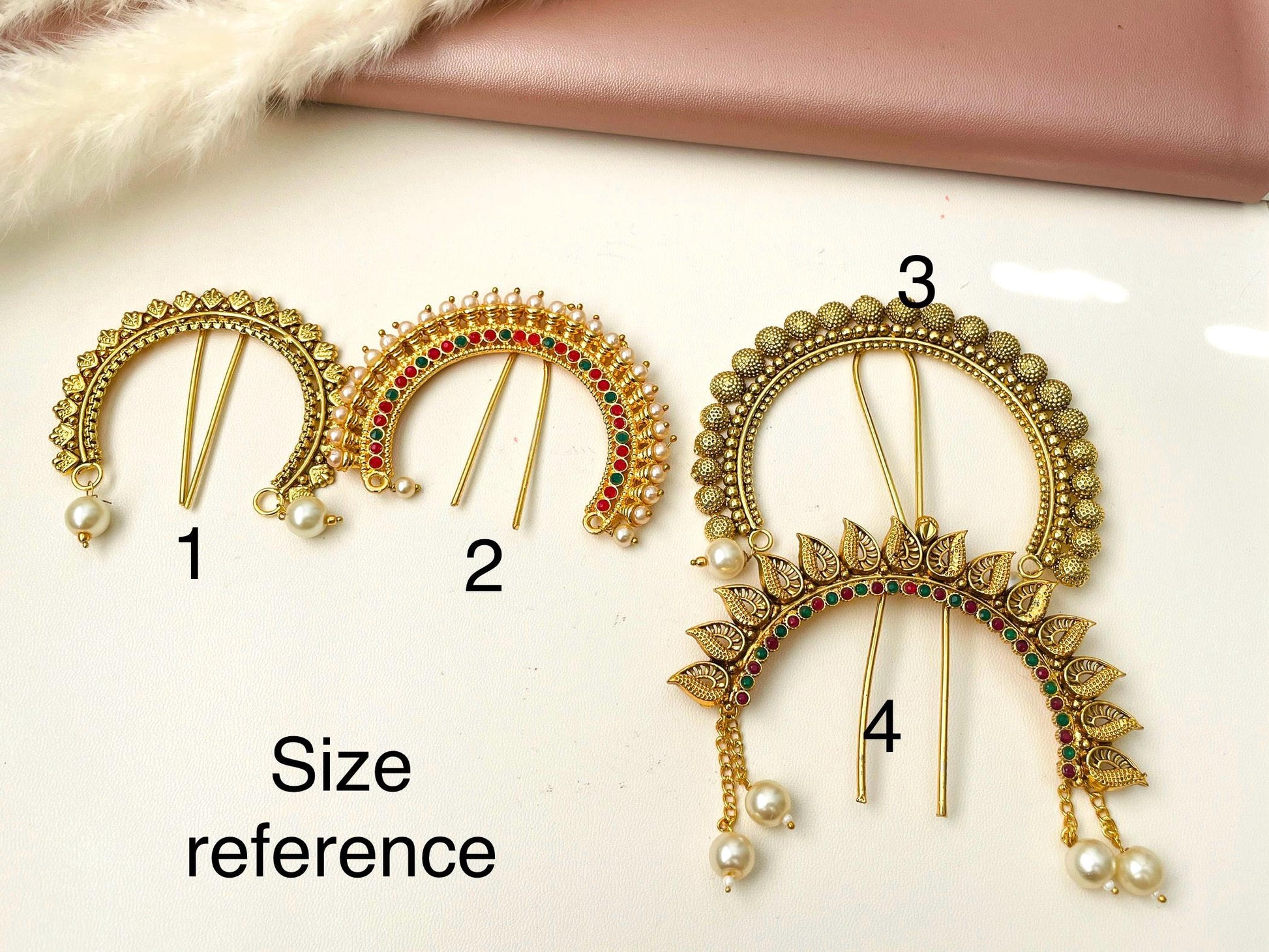 Antique Gold Plated Khopa: Maharashtrian Hair Bun Accessory