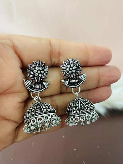 Oxidized | German silver| Bollywood | Indian | Festive | Navratri | Nauratri earrings | Oxidised