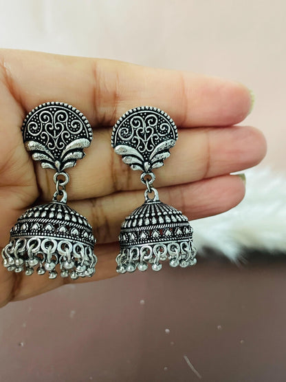 Oxidized | German silver| Bollywood | Indian | Festive | Navratri | Nauratri earrings | Oxidised