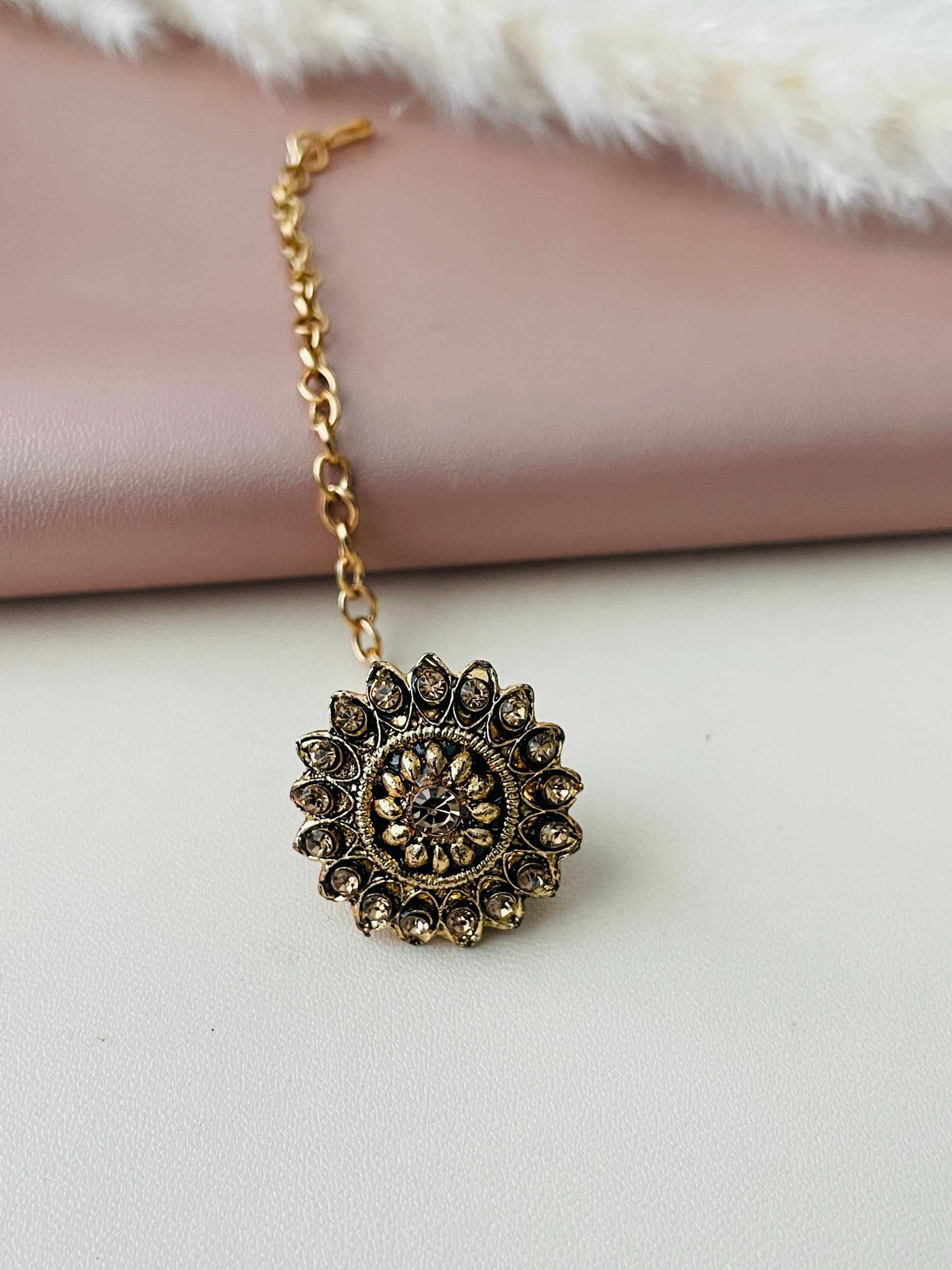 Rajasthani Borla | Head bore | Gold plated kundan borla | hair accessories | oxidized rajputi jewelry