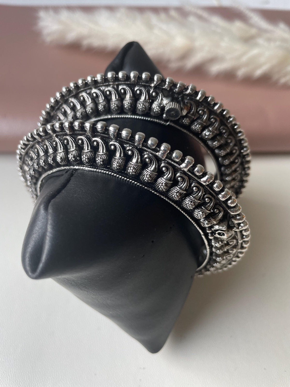 Oxidized Openable Bangles: Maharashtrian Koyiri Tode Cuff Bracelet