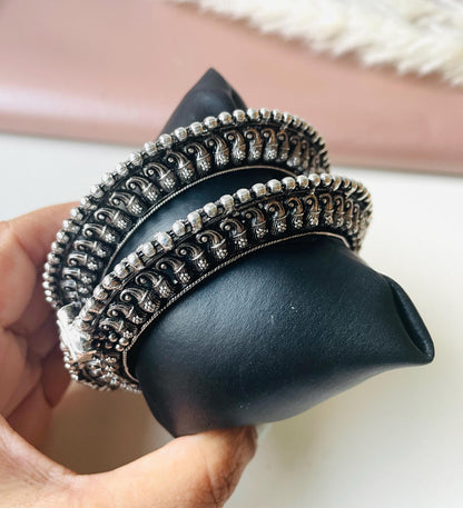 Oxidized Openable Bangles: Maharashtrian Koyiri Tode Cuff Bracelet