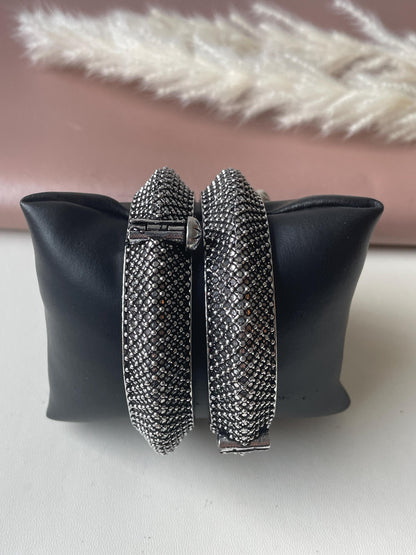 Oxidized Openable Bangles: Maharashtrian Koyiri Tode Cuff Bracelet