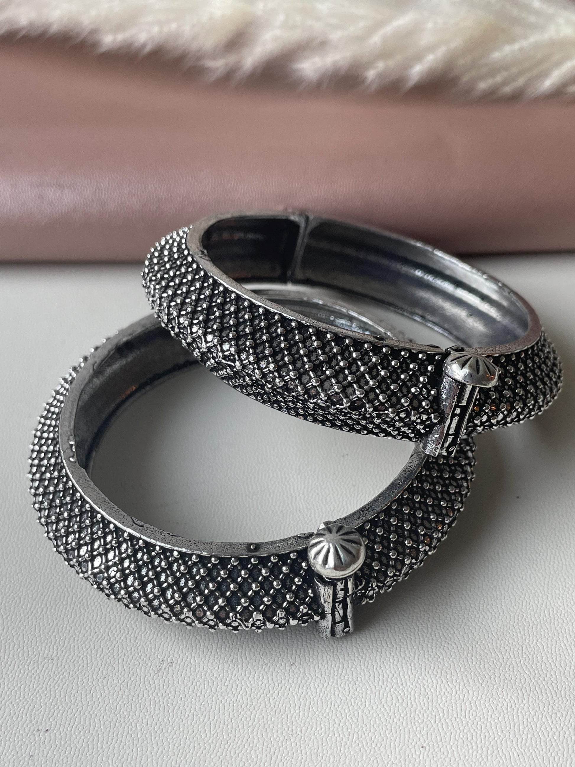 Oxidized Openable Bangles: Maharashtrian Koyiri Tode Cuff Bracelet