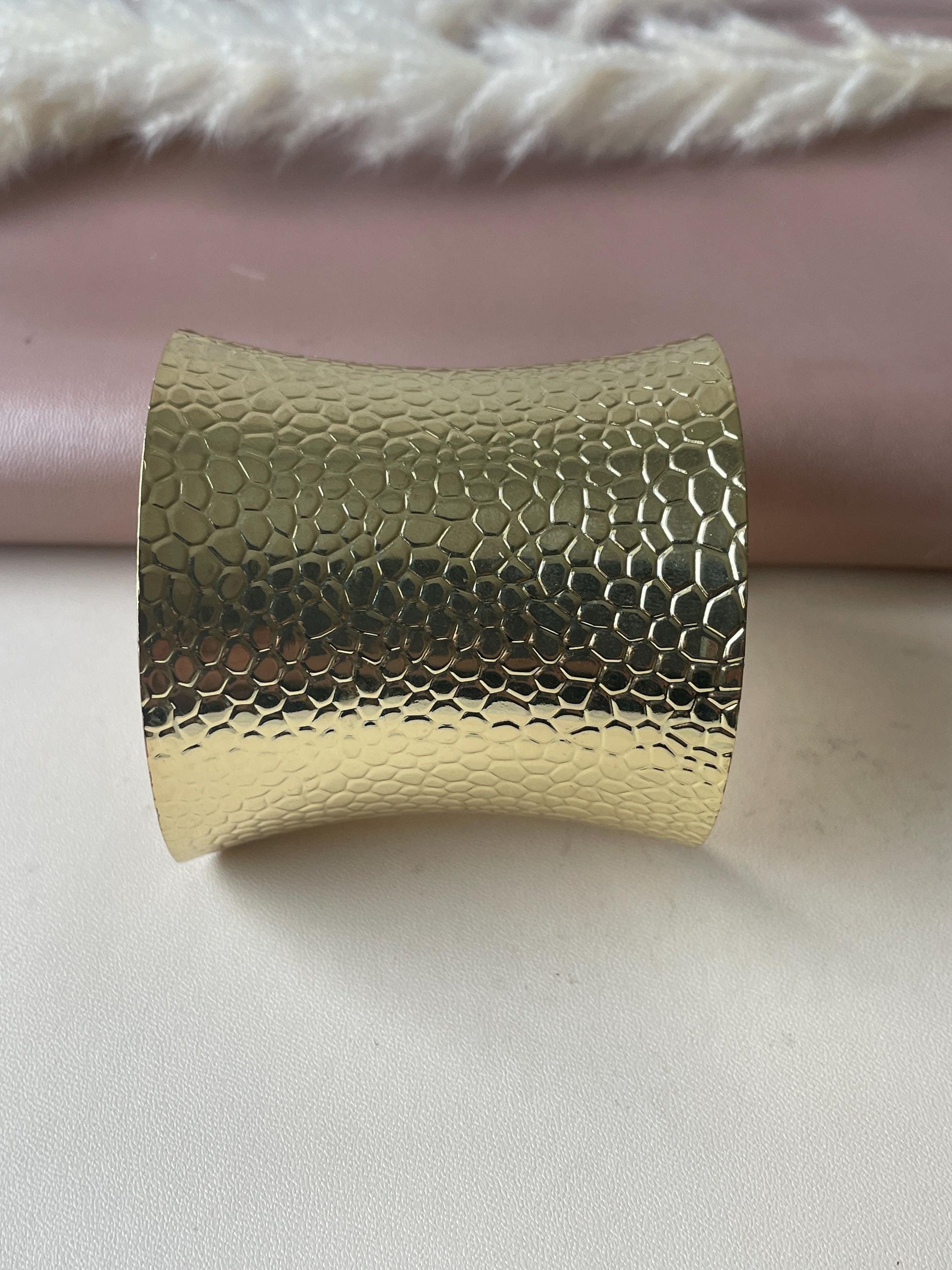 Gold Plated Cuff Bracelet: Royal Statement Jewelry