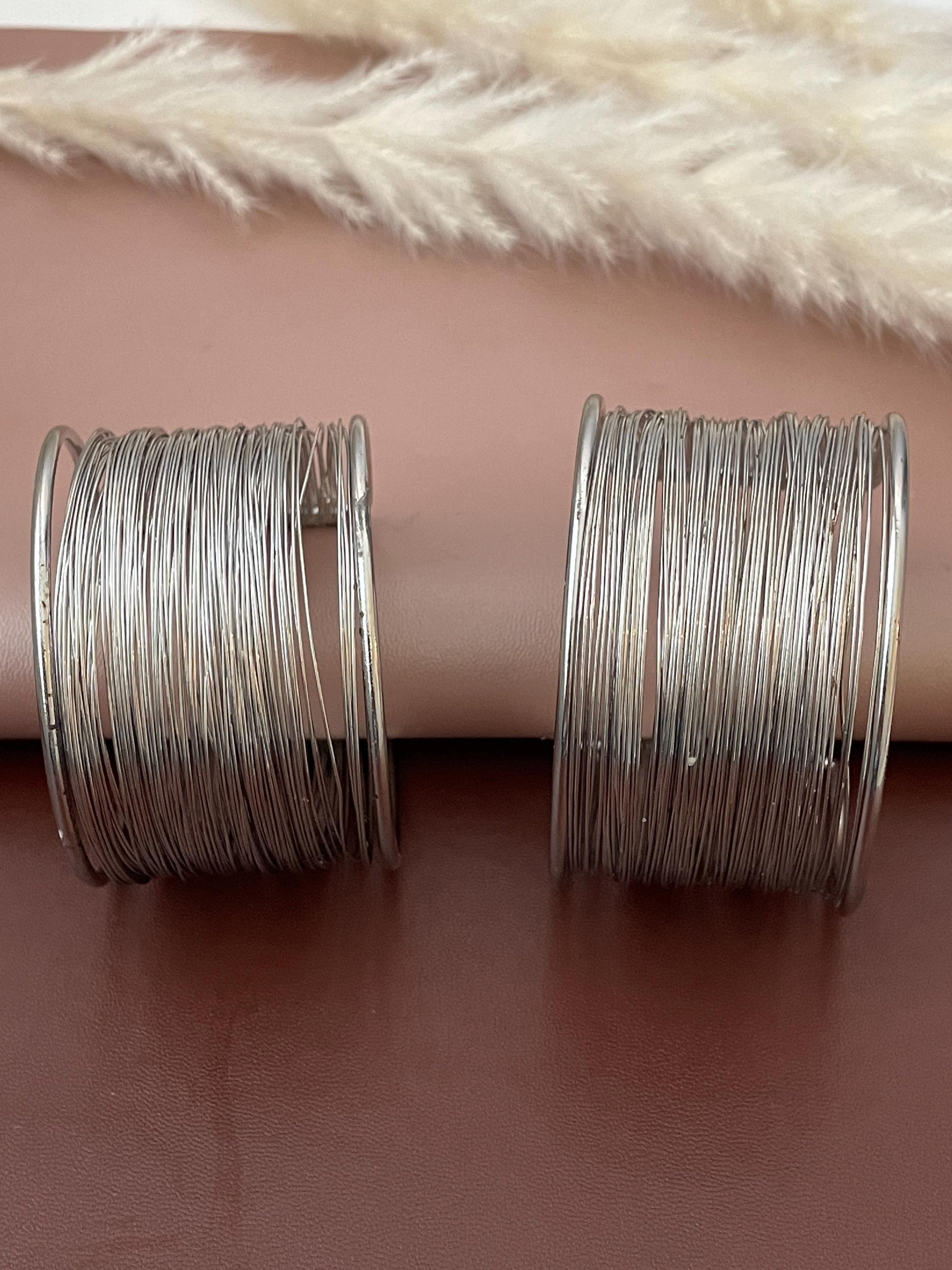 Oxidized Wire Cuff Bracelet: Adjustable Open Bangle