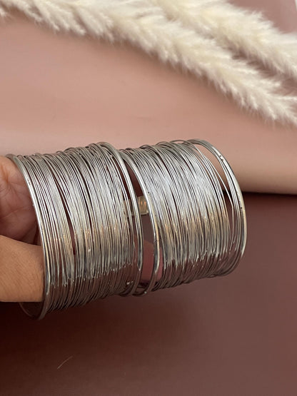 Oxidized Wire Cuff Bracelet: Adjustable Open Bangle