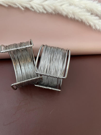 Oxidized Wire Cuff Bracelet: Adjustable Open Bangle
